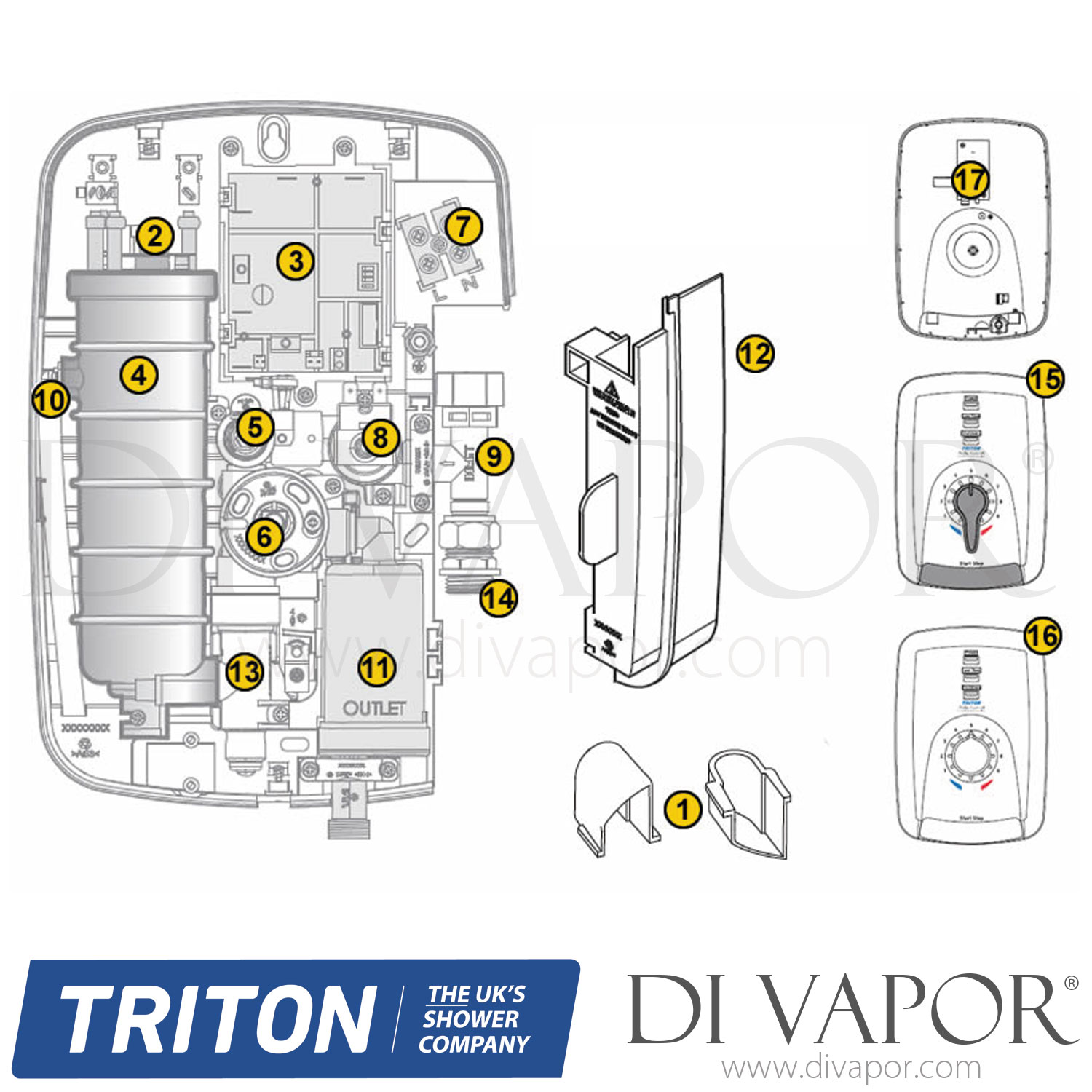 Triton Safeguard Care Shower Spare Parts Tr Dv 750